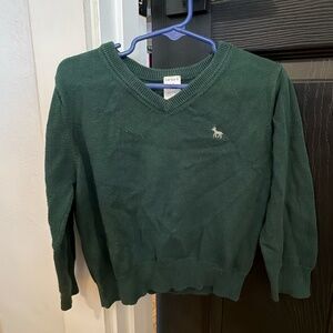 Carter’s Forest Green V-Neck Sweater with Embroidered Deer – 3T